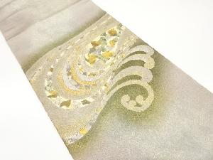 箔置き　波模様　暈し　袋帯